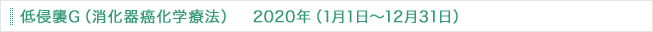 低侵襲G(消化器癌化学療法) 2020年(1月1日~12月31日)