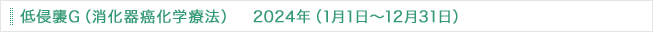 低侵襲G(消化器癌化学療法) 2024年（1月1日～12月31日）